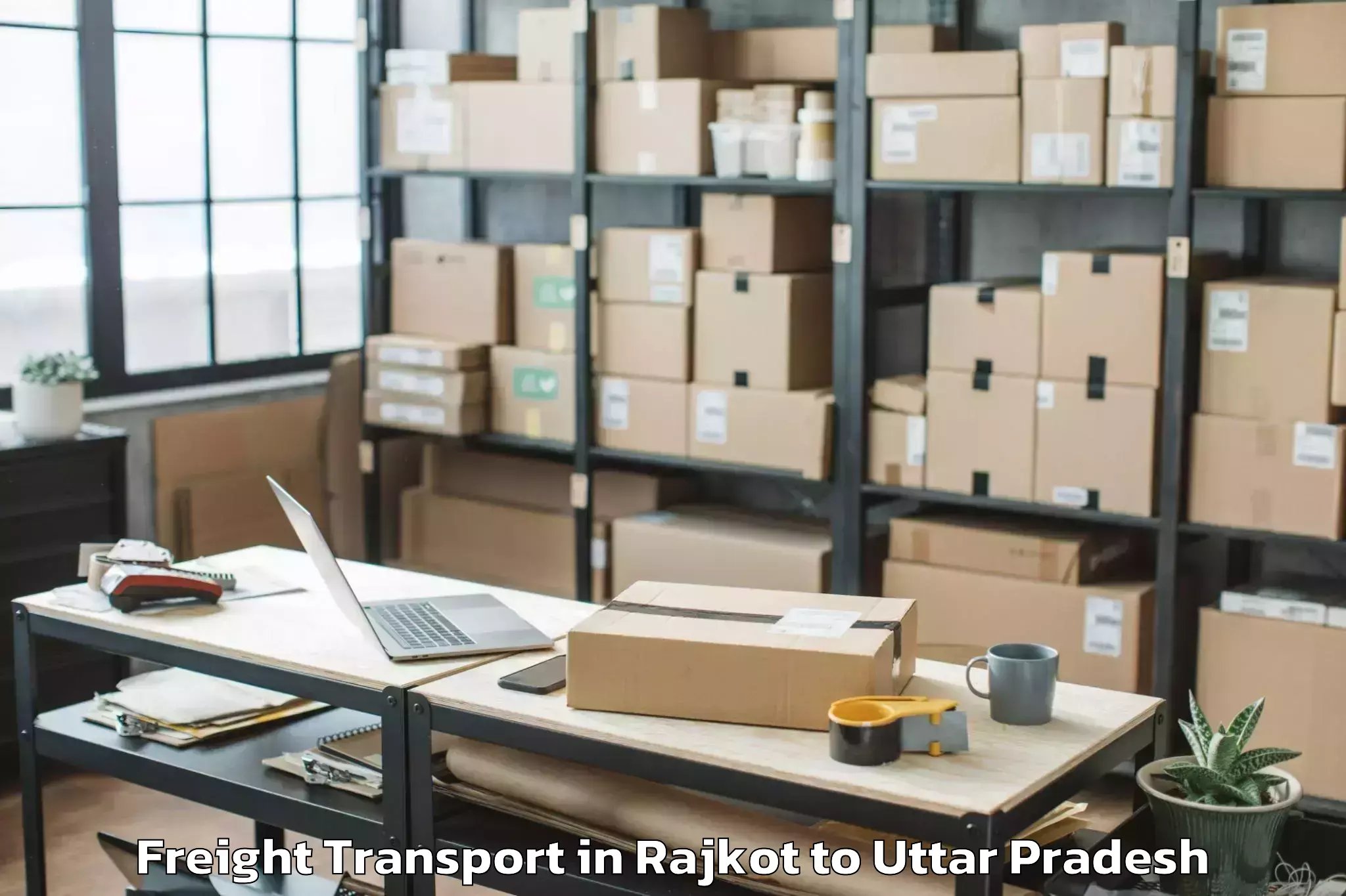 Leading Rajkot to Etmadpur Freight Transport Provider